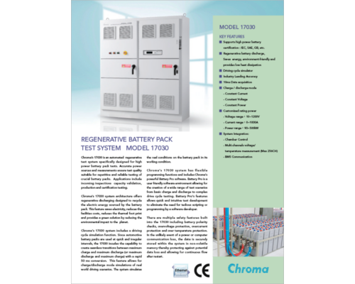 Datasheet | 17030 Regenerative Battery Pack Test System