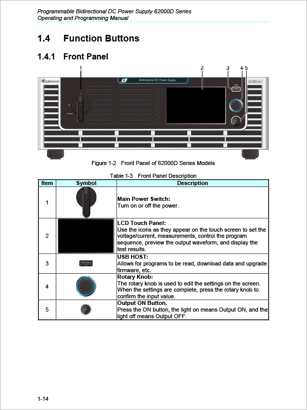 User Manual-Bidirectional DC Power Supply + Regenerative Load-Chroma 62000D