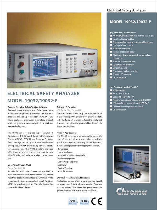 Datasheet | Guardian Electrical Safety Analyzer – 19032