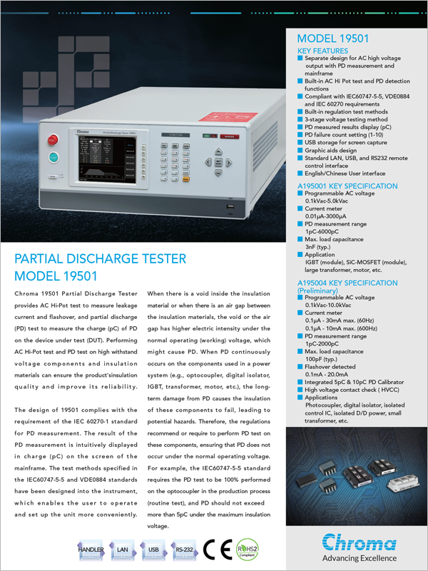 Datasheet | Partial Discharge Tester – 19501