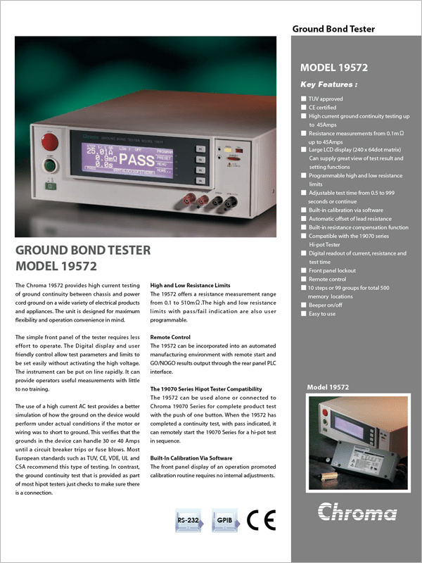 Datasheet | Guardian Ground Bond Tester – 19572