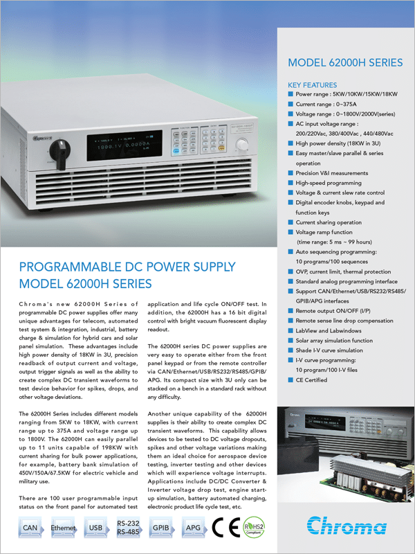 Datasheet | DC Power Supply – 62000H