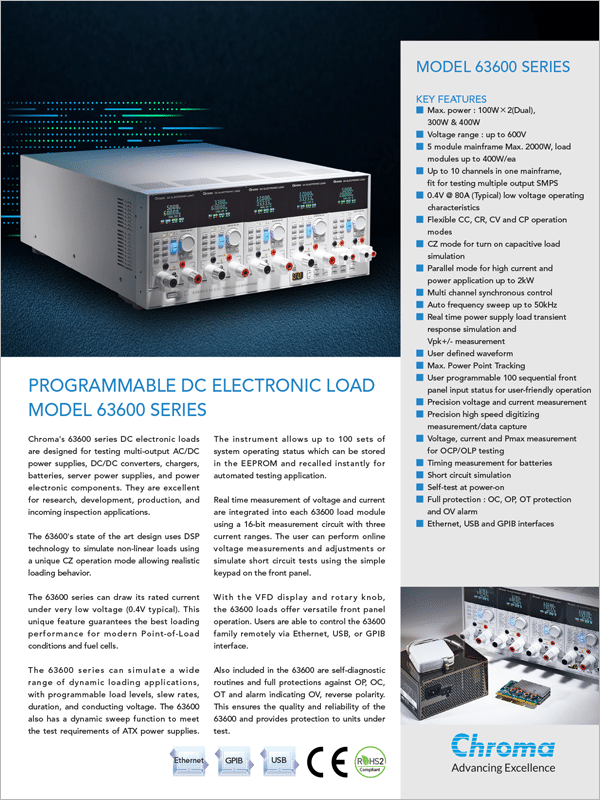 Datasheet | Modular DC Electronic Load – 63600