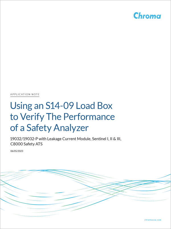 Using an S14-09 Load Box to Verify The Performance of a Safety Analyzer