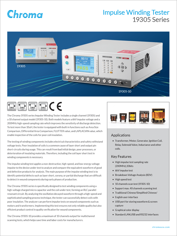 Datasheet | Impulse Winding Tester 19305