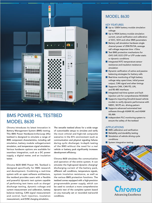 Datasheet | BMS Power HIL Testbed 8630