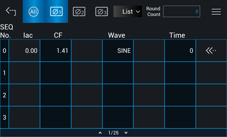List Mode settings page
