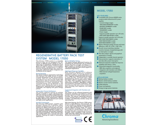 Datasheet | Regenerative Battery Pack Test System – 17050