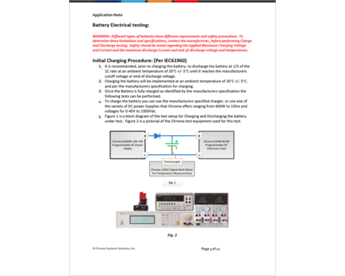 Battery Electrical Tests (Reference IEC61960)
