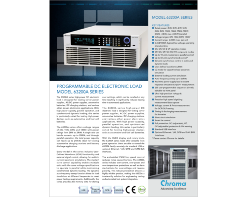 Datasheet | High Power DC Electronic Loads – 63200A
