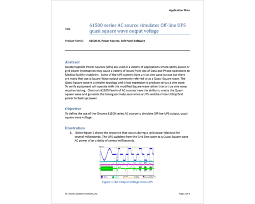 61500 AC Source Simulation of UPS Quasi Square Wave