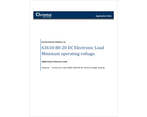 63600 Minimum Operating Voltage