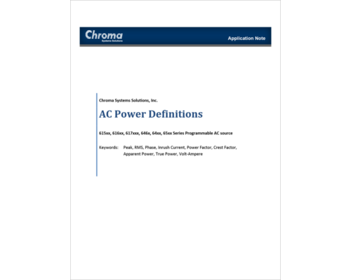 AC Sources Power Definitions
