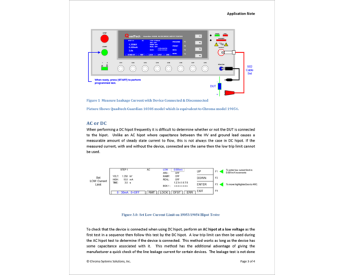 Determining if a DUT is Connected, Using The Low Trip Limit