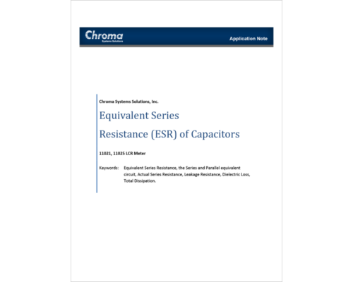 LCR Equivalent Series Resistance (ESR) of Capacitors