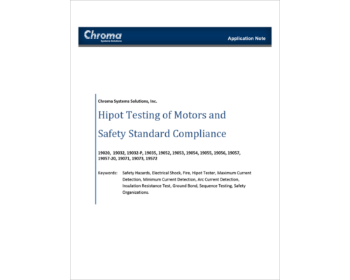 Hipot Testing of Motors And Safety Standard Compliance