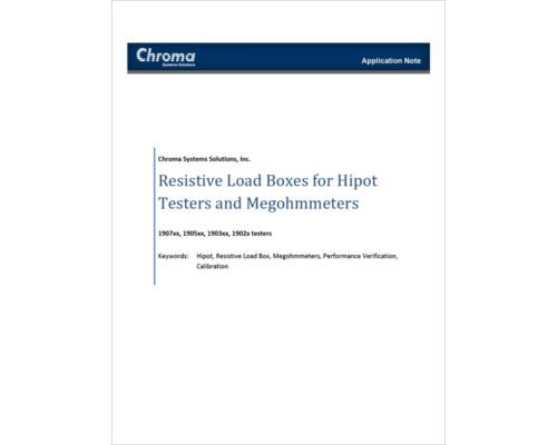 Resistive Load Boxes For Hipot