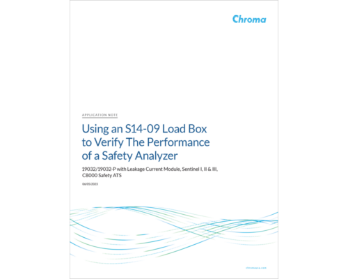 Using an S14-09 Load Box to Verify The Performance of a Safety Analyzer