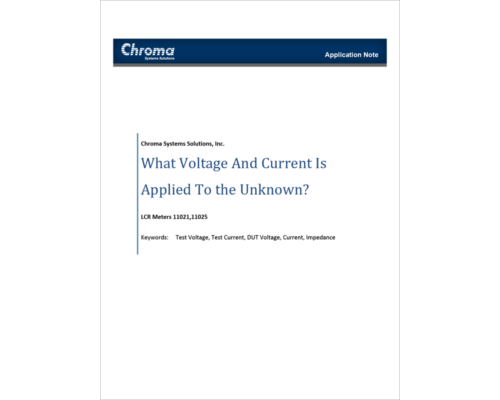LCR What Voltage and Current is Applied to the Unknown