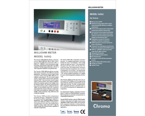 Datasheet | Milliohm Meter – 16502