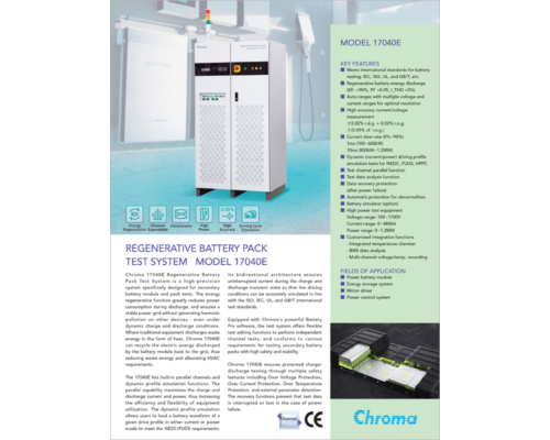 Datasheet | Regenerative Battery Pack Test System 17040E