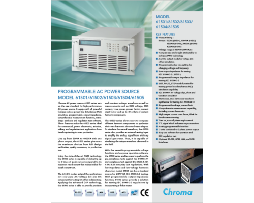 Datasheet | Low Power Programmable AC Power Source with Transients – 61500