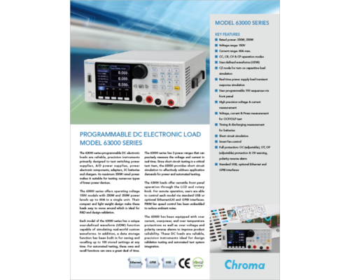 Datasheet-Benchtop DC Electronic Load-Chroma 63000