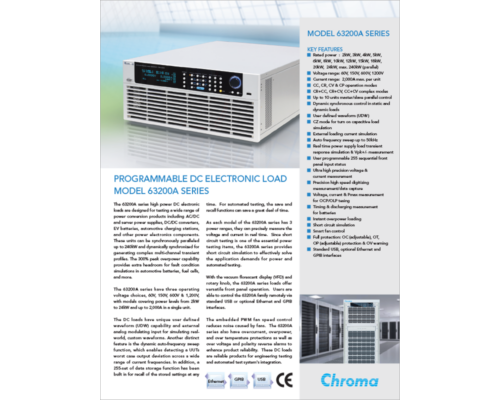 Datasheet | High Power DC Electronic Loads – 63200A