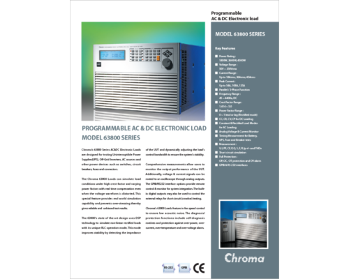Datasheet | Programmable AC Electronic Load – 63800