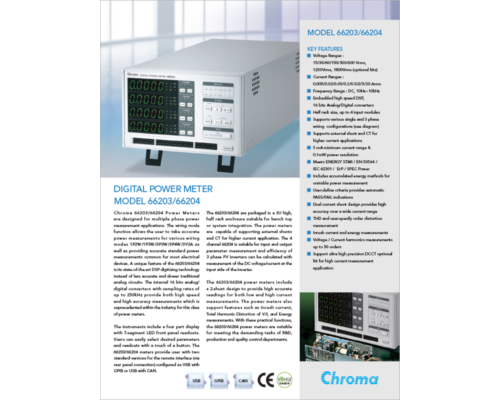 Datasheet | Multi-Channel Digital Power Meters – 66203/66204
