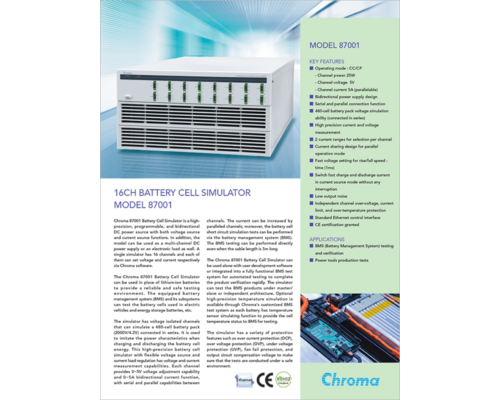 Datasheet-16CH Battery Cell Simulator-Chroma 87001