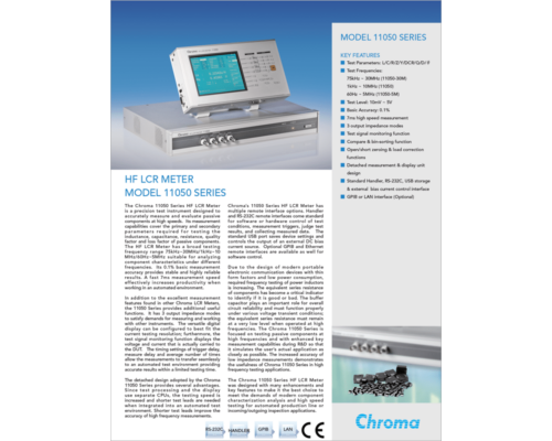 Datasheet | High Frequency LCR Meters up to 30MHz – 11050
