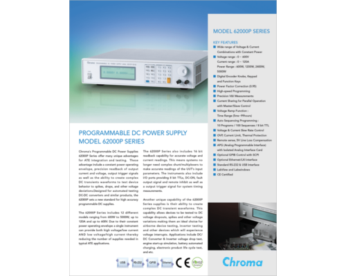 Datasheet | Programmable DC Power Supply – 62000P