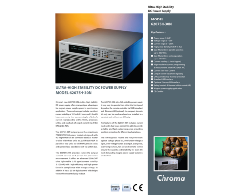Datasheet | Ultra-High Stability DC Power Supply 62075H-30N