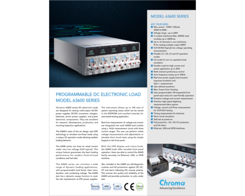 Datasheet | Modular DC Electronic Load – 63600