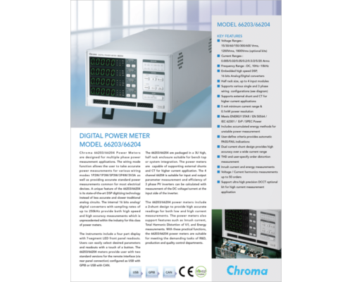 Datasheet | Multi-Channel Digital Power Meters – 66203/66204